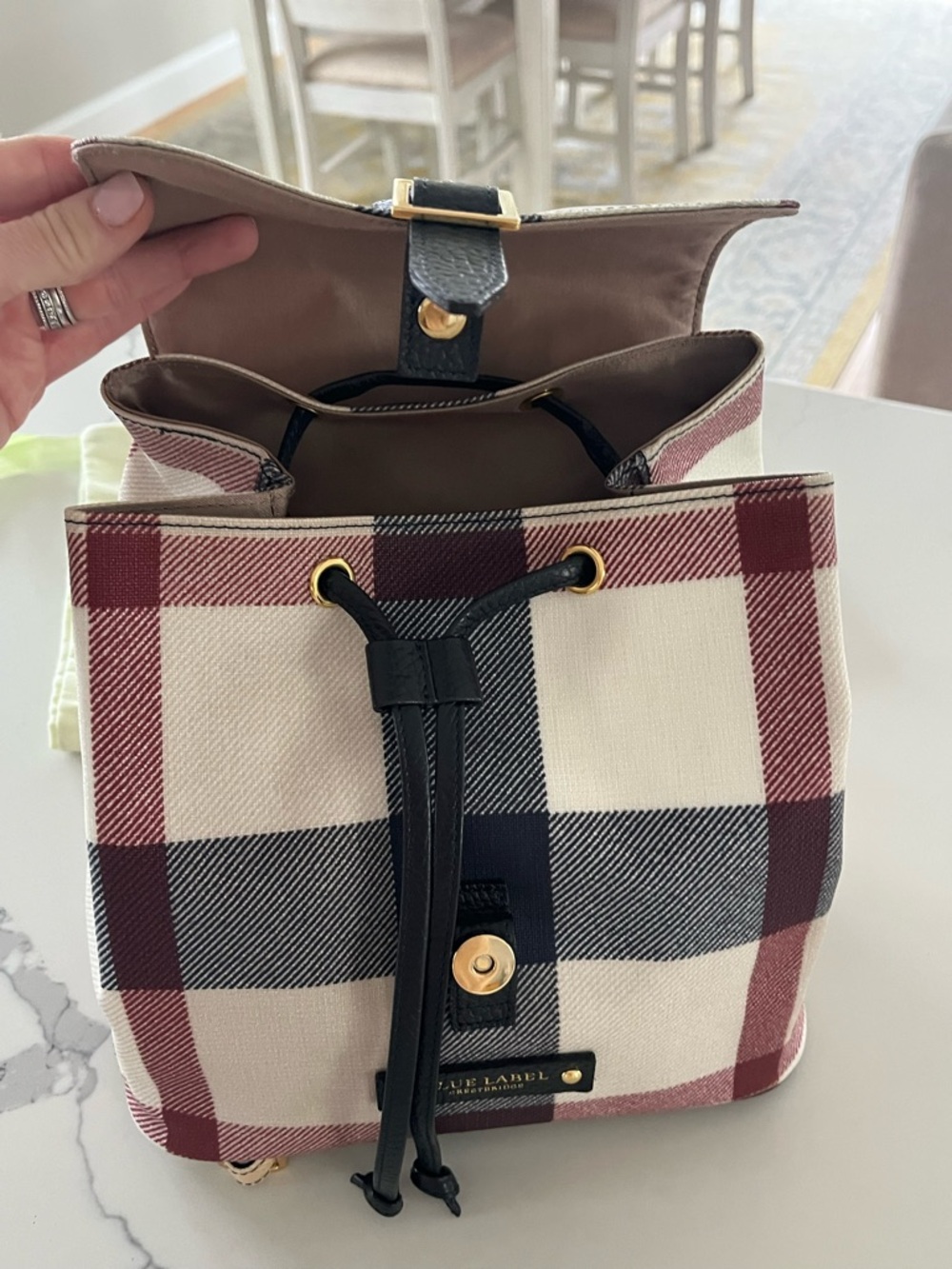 Burberry of Japan Exclusive Blue Label Crestbridge Check Canvas Backpack - NWOT - Picture 10 of 16